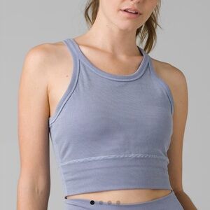 PRANA BECKSA SPORTS BRA AN7/8 LEGGINGS MORNING GLORY HEATHER RIBBED SZ SMALL